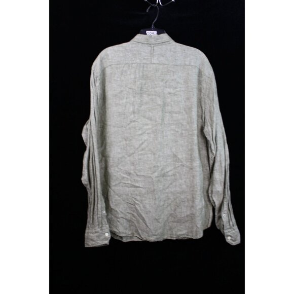 Banana Republic Men's Camden Fit Button-Down Shirt L 100% Linen Light Green - Picture 5 of 5